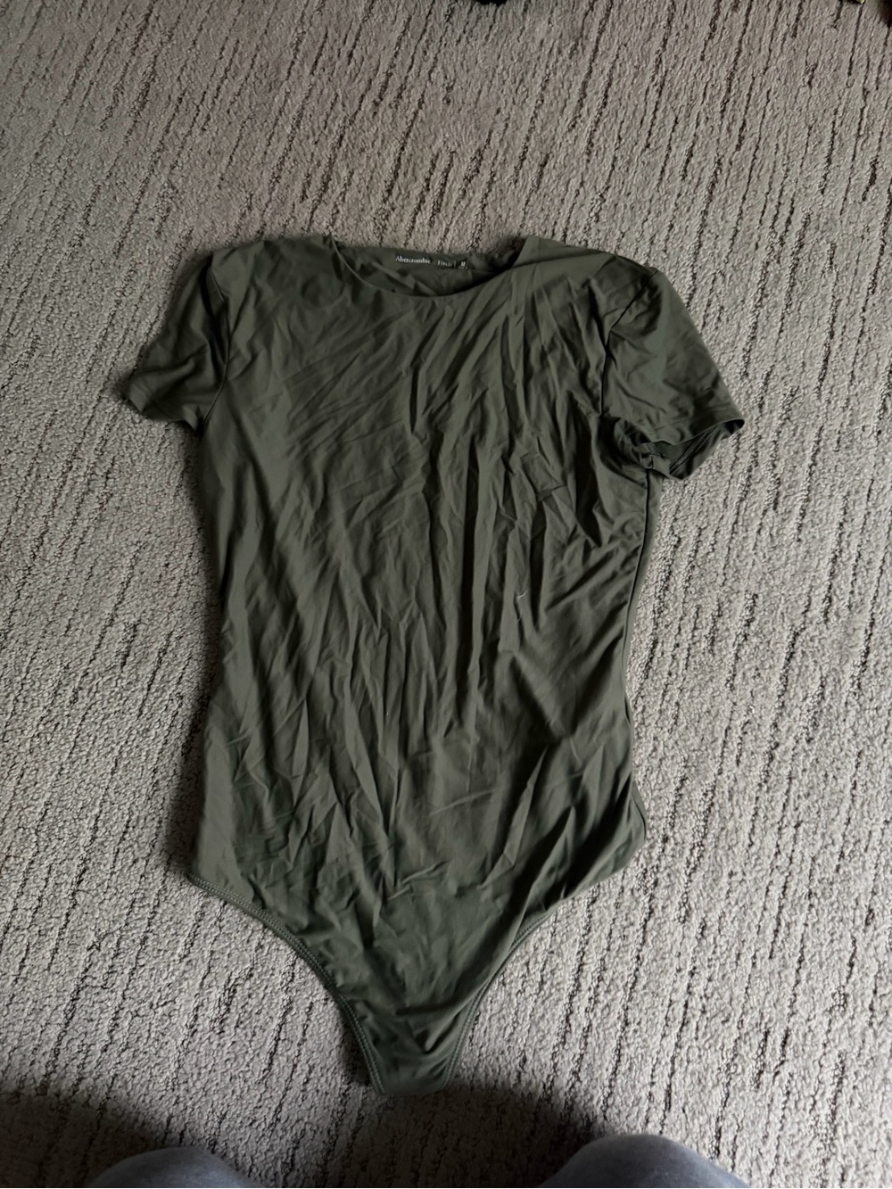 Abercrombie & Fitch Olive Green Short Sleeve Bodysuit